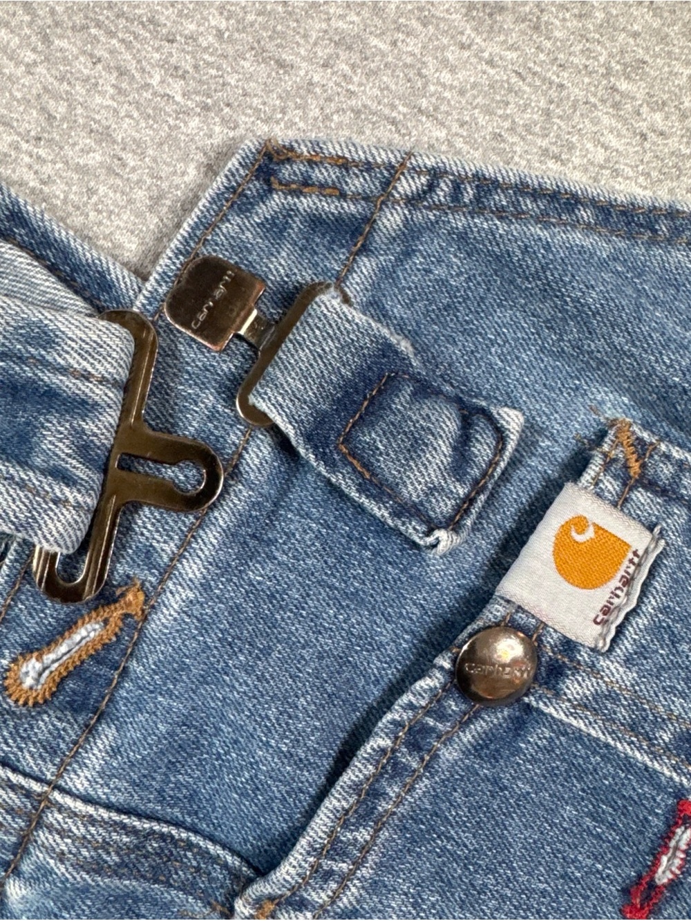 Vintage Carhartt Medium Wash Denim Shortalls Size M - Picture 5 of 5
